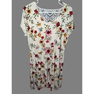 Bobbie Brooks Floral Short Dress with Lace Back